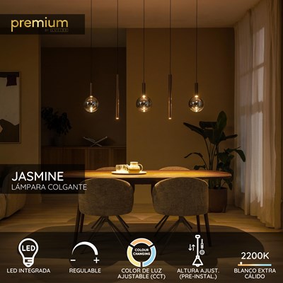 Lucide JASMINE - Lámpara colgante - LED Regul. - CCT - 5x4W 2200K/3300K - Cobre - Premium